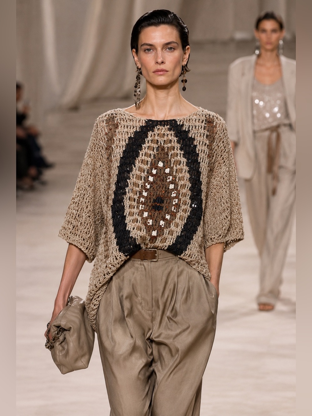 Brunello Cucinelli Opera Knit Dazzling Intarsia Handmade Sweater Sz M NWT